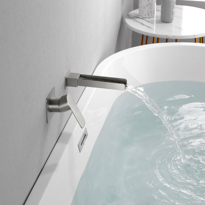 High Flow Wall Mounted Tub Spout Trim, Brushed Nickel