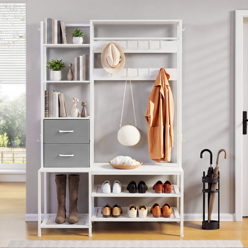 Hall Tree 120cm Wide, White