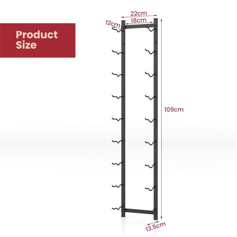 Wall Mounted Wine Bottle Rack Black