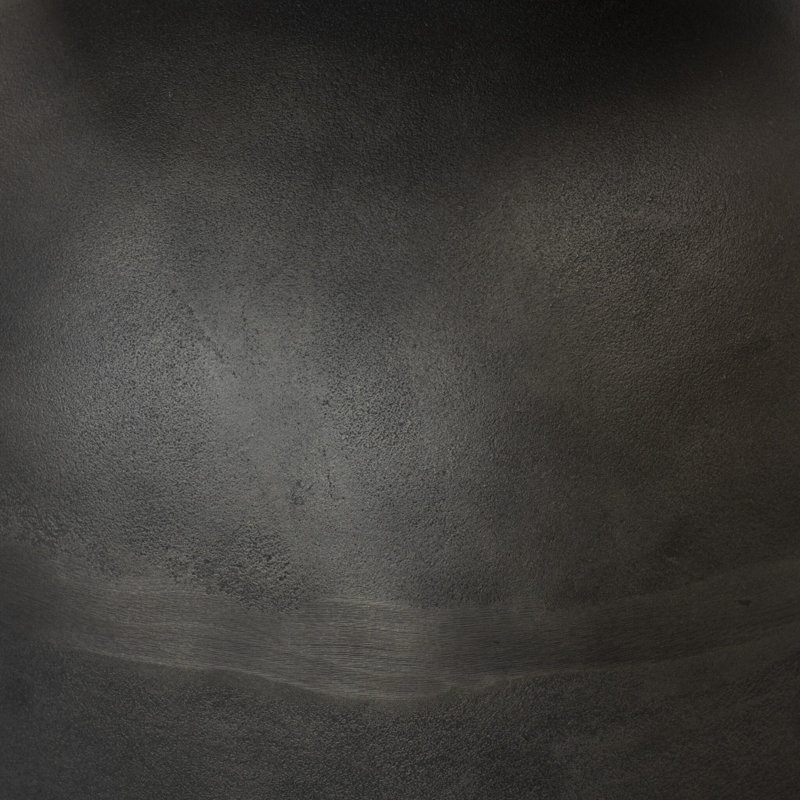 Corbett Pedestal End Table, Black Marble, Hammered Gray