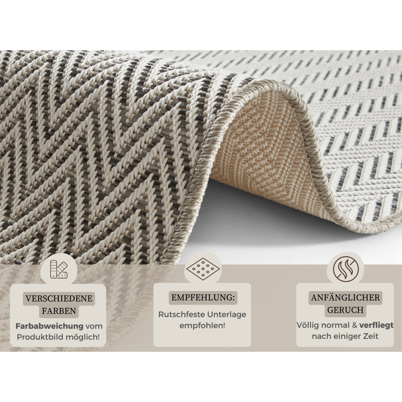 Flatweave Ivory/Grey Rug, Runner  80 x 150 cm