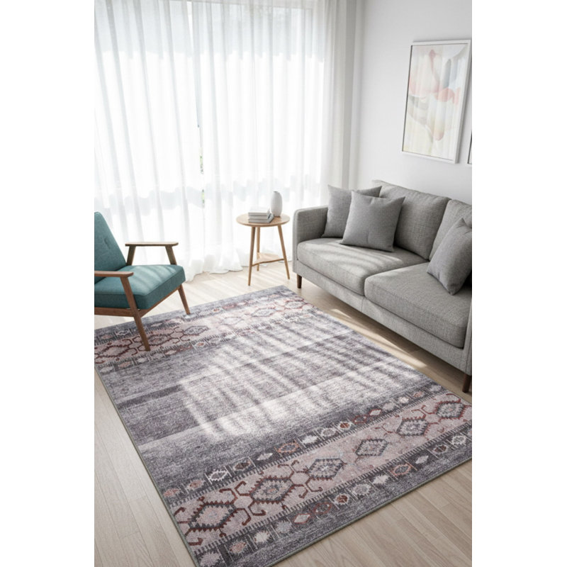 Tapis décoratif gris Soul Soul, Carré 6 pi 11 po