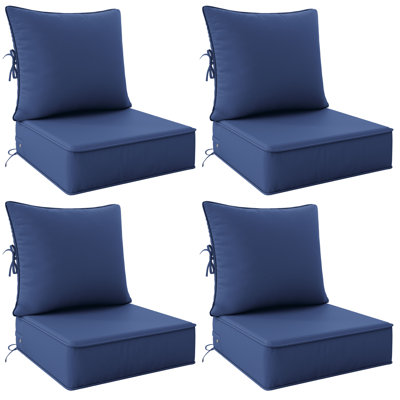 Outdoor 6.5" Thick Deep Seating Cushion Set Water-Resistant & Fade-Resistant Patio Chair Cushions