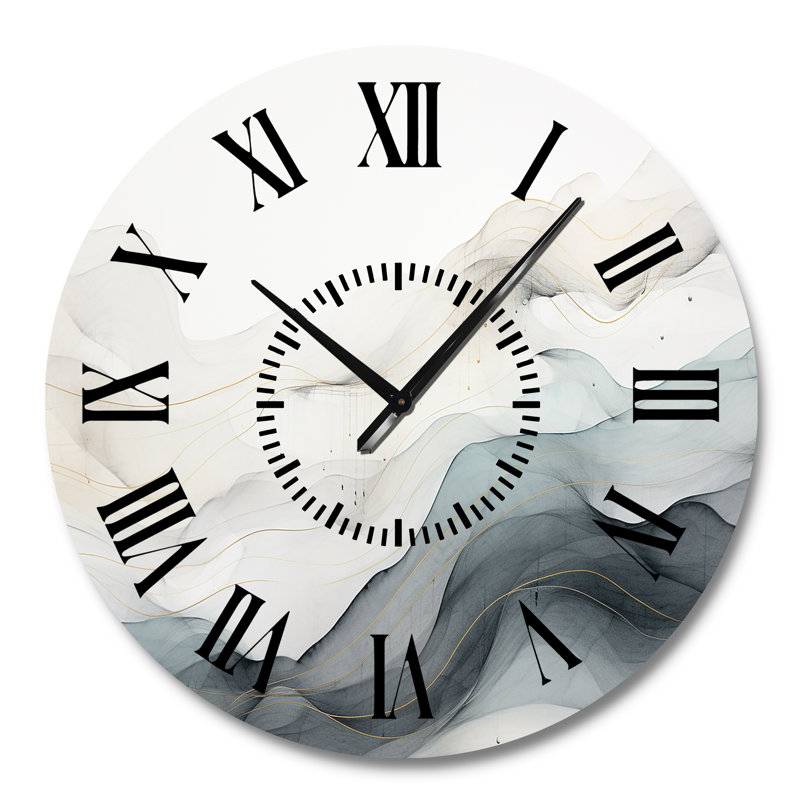 Horloge murale bleue et grise II, Grand