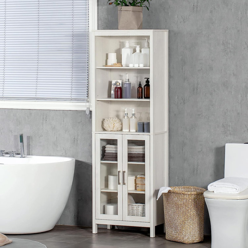 Freestanding Linen Cabinet, White