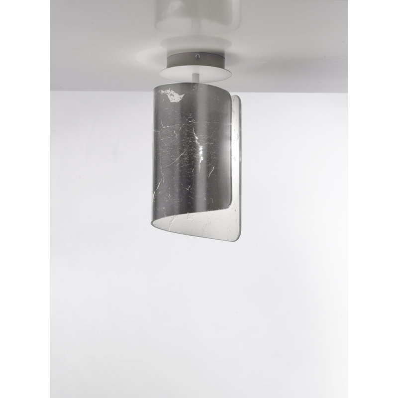 Papiro Glass Semi Flush Mount, Silver, Gold