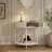 Artisan-Crafted Wave-Pattern Demi-Lune Console Table With Creamy White Finish,Unique Half Moon Design End Table With 2 Storage Drawers And Bottom Shelf For Living Room, Bedroom, Study, Hallway-1339002395