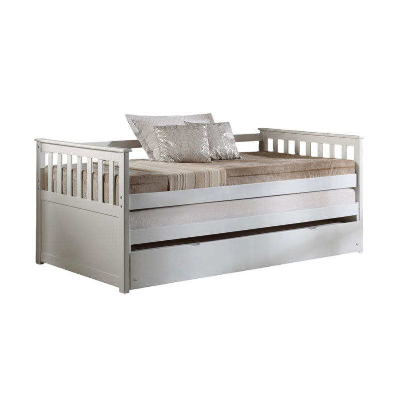Twin Daybed In White, Solid Pine, 660Lbs Weight Capacity Pine Build,