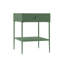 Table de chevet Chalamet Vintage en métal vert avec tiroir, tablette inférieure et pattes effilées