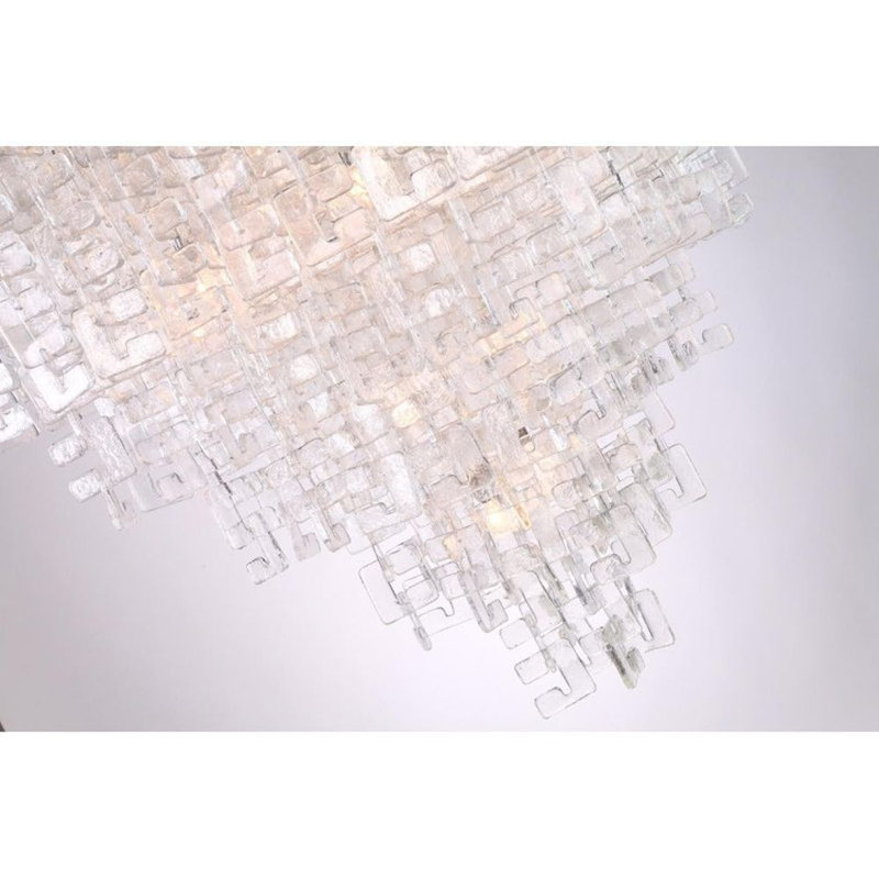 Lustre Venetian Light, Verre transparent et lisse, Chrome poli, 76" Length x 32" Width x 30" Height