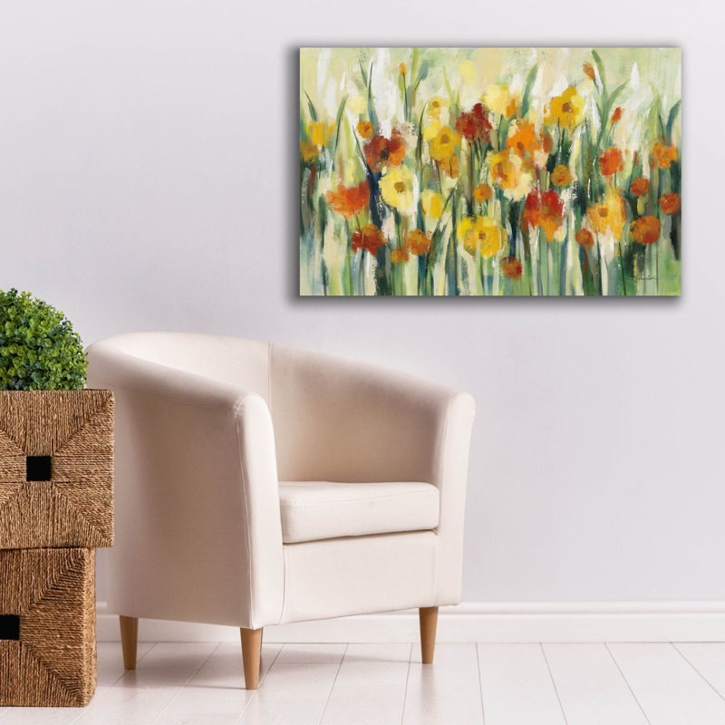 Toile épique Graffiti «End Of Summer Garden» par Silvia Vassileva, 40 po x 26 po, H 26 po x l 40 po