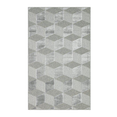Tapis de couloir gris luxueux, 2,6 x 9,8 pieds | Mélange 100% laine et viscose, hauteur des poils: 0,3 pouce | Dense 1880 Gr / m², 256 000 points de fil | Facile à nettoyer avec l'aspirateur et le détachant, parfait pour les intérieurs élégants