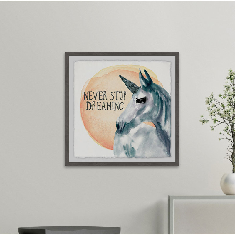 «Never Stop Dreaming», reproduction encadrée, H 24 po x l 24 po x P 1,5 po, Encadré gris