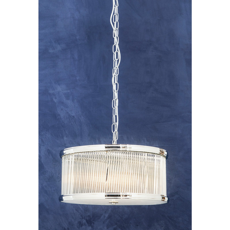 Amaud 6 - Light Silver Drum Pendant
