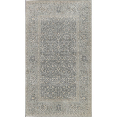 Tapis bleu clair / ivoire en laine Ziegler