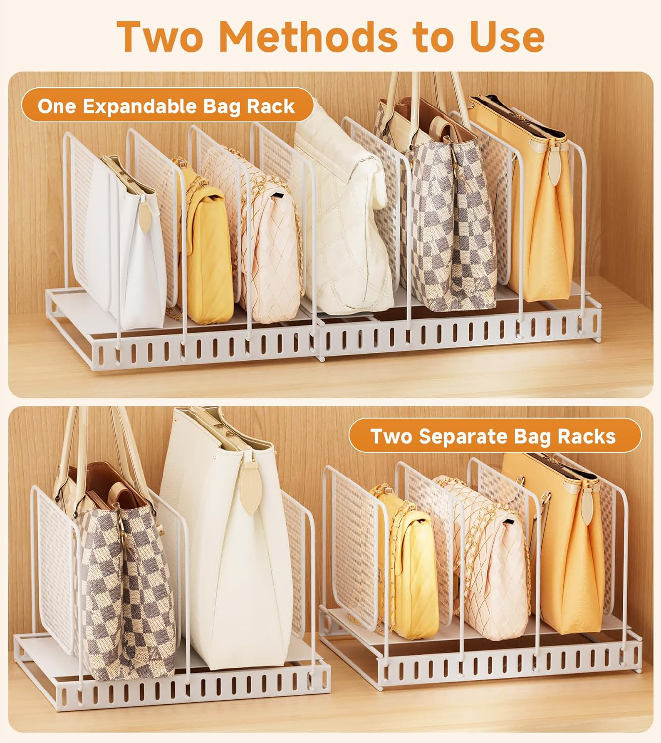 Hokku Designs 2-Pack Handbag Storage With 7 Adjustable Mesh Shelf
