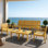 Ensemble de mobilier intérieur / extérieur - Canapé 3 places, 2 chaises et 2 tables basses Matériau PP imperméable - Ensemble de conversation pour patio facile à assembler