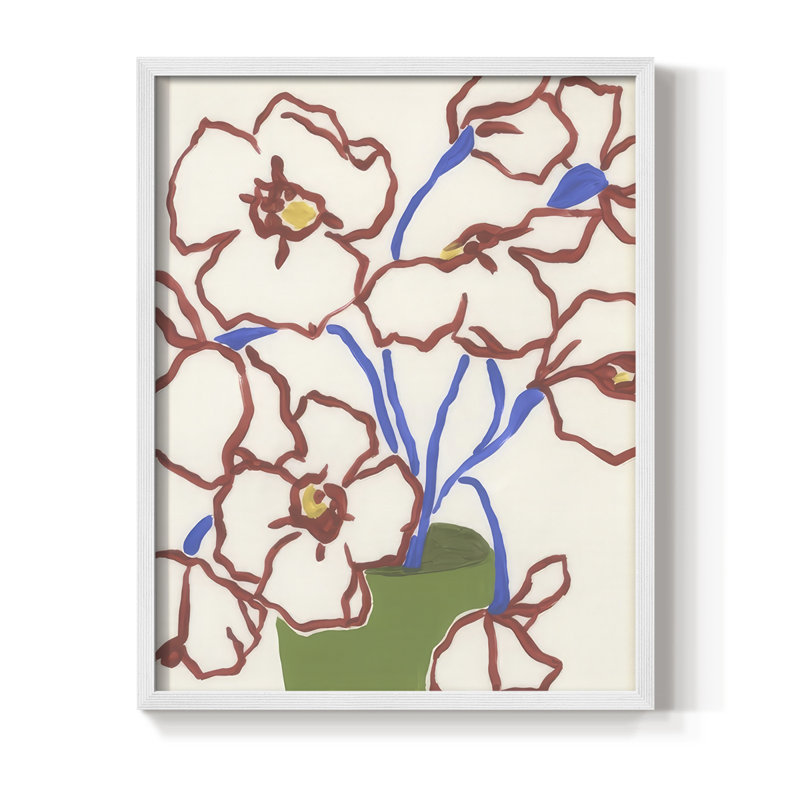 Reproduction encadrée Petal Perimeter II - bois massif, H 21 po x l 17 po, White