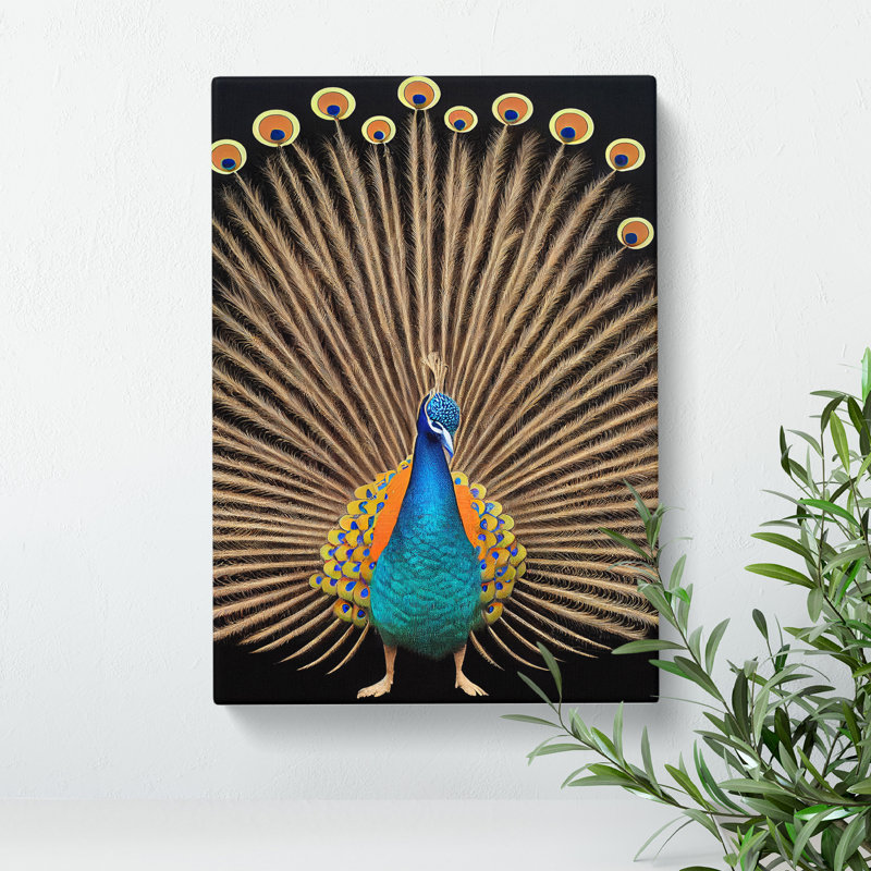 Feathers Of A Peacock - Wrapped Canvas, 60cm H x 40cm W x 3cm D