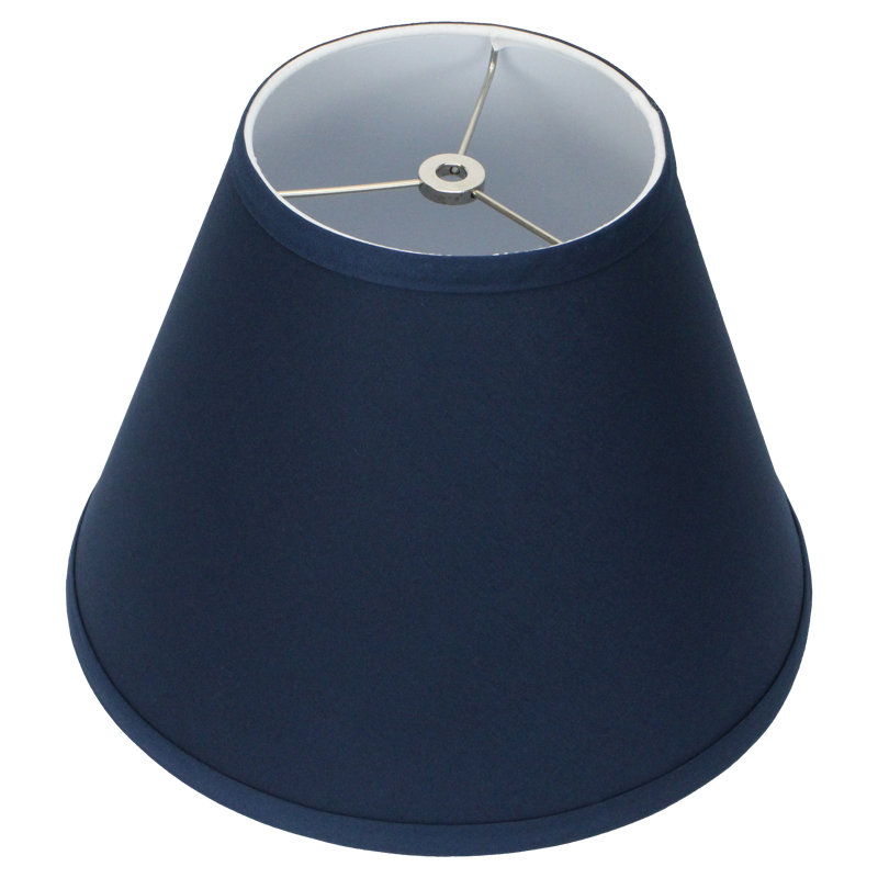 Navy Blue Linen Empire Lamp Shade with Spider Attachment