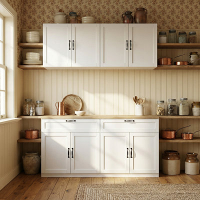 Armoire de cuisine autoportante de 63 po Dorilal avec tablettes réglables, charnières à fermeture douce pour le rangement dans la salle à manger
