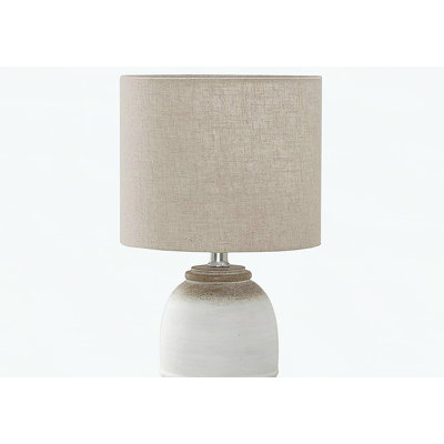 Lighting, 16"h, Cream Resin, Beige Shade, Contemporary