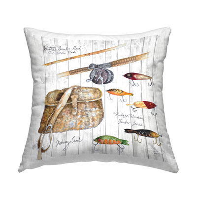Coussin de pêche avec motif décoratif imprimé par Janice Gaynor