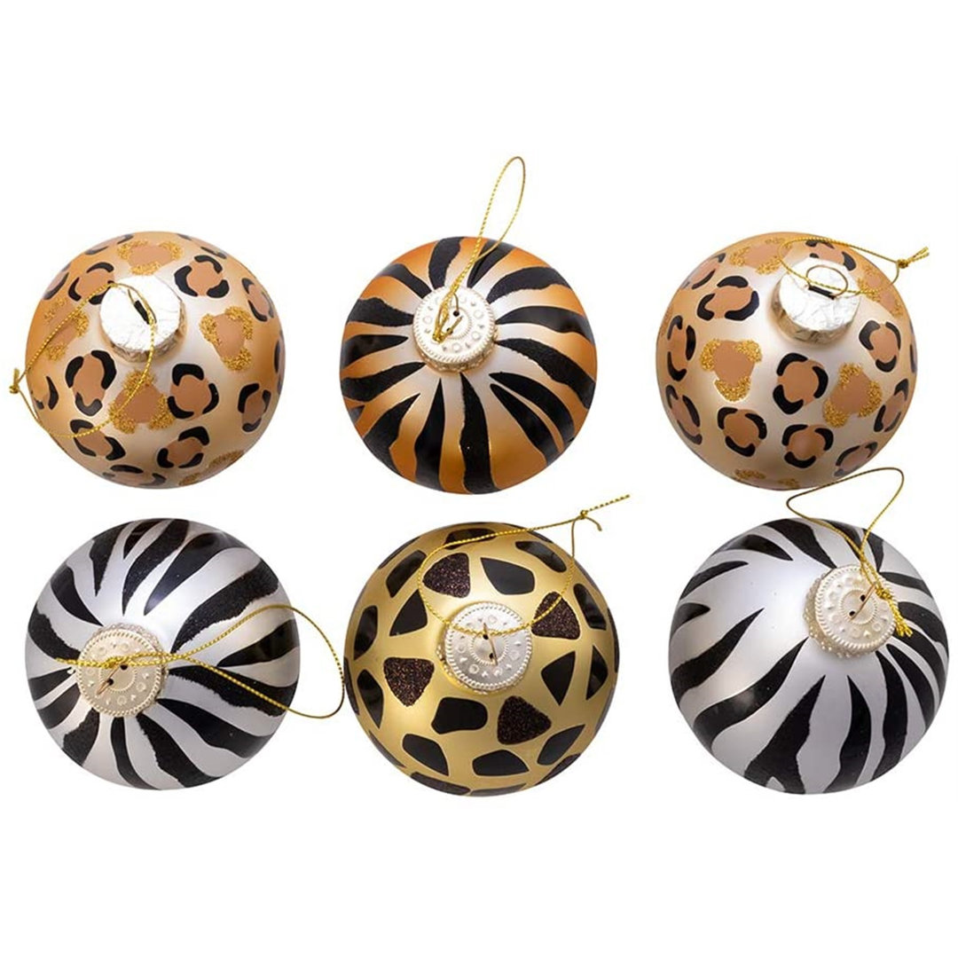 6 Piece Animal Glass Ball Ornament Set Kurt Adler