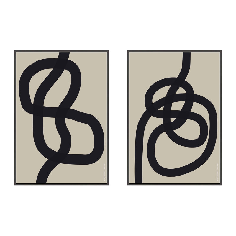 Intertwined Print by Romina Gadler, Black Framed Canvas, 30" H x 42" W x 1.25" D