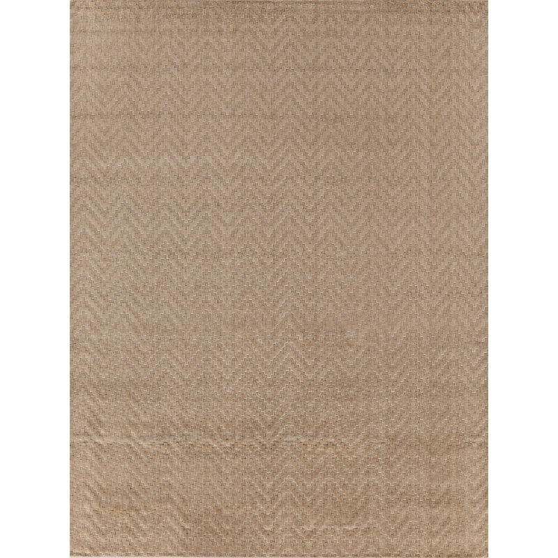 Demani Wool Chevron Area Rug in Straw, Rectangle 8' x 10'