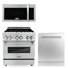 Zline 30" Stainless Steel Dual Fuel Range, Over The Range Microwave Oven, And Dishwasher