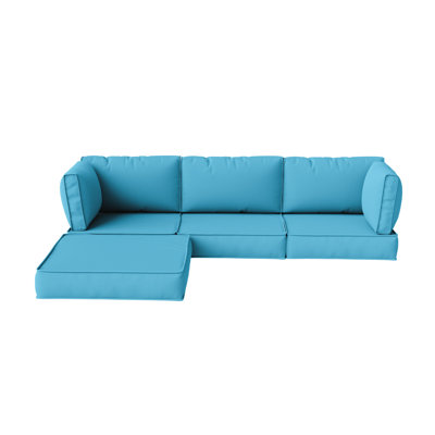 Outdoor 4" Thick Replacement Cushion Set Seat/Back Cushion (Set Of 3 Seats , 3 Backs , 2 Short Backs , 1 Footrest)