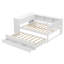 Lit de jour double avec lit gigogne et bureau, structure en bois avec tablettes de rangement-1228975900-1228975903