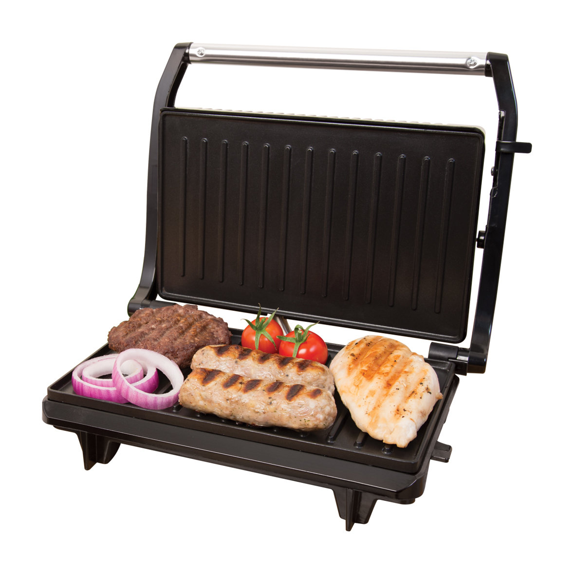 Quest Ceramic Non Stick Electric Grill Panini Press with Lid