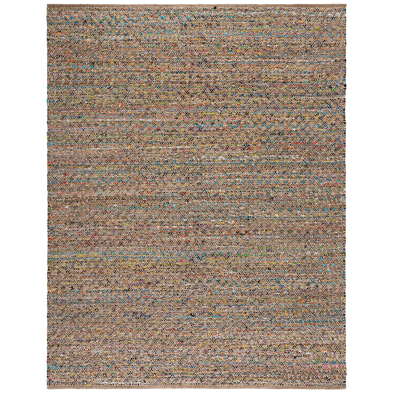 Herzig Handmade Flatweave Jute/Sisal Red/Natural Area Rug, Rectangle 8' x 10'