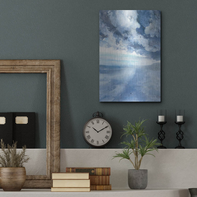 Art mural en métal «The Sea» par Albena Hristova, H 16 po x l 12 po