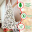 Arbre de Noël floqué, 6 pi de hauteur, 350 lumières DEL blanc chaud, 752 pointes, branches enneigées, système de charnières à installation facile, support en métal floqué, assemblage pour une installation sans effort, support robuste