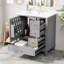 Meuble-lavabo 30 po avec lavabo, une porte avec tablette et trois tiroirs, porte à fermeture douce, gris