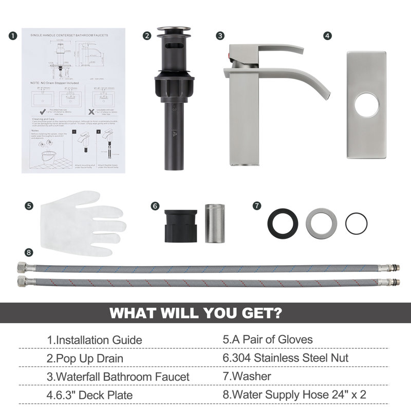 Single-Hole Single-handle Bathroom Faucet, Brushed Nickel