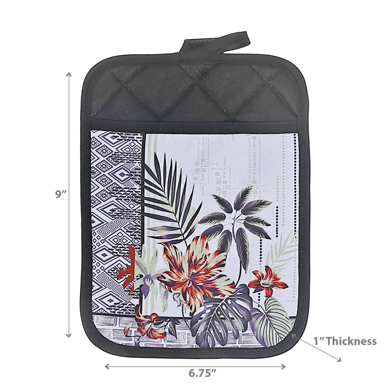 Ensemble de 4 poignées tropicales chic en coton Iad Casadecor