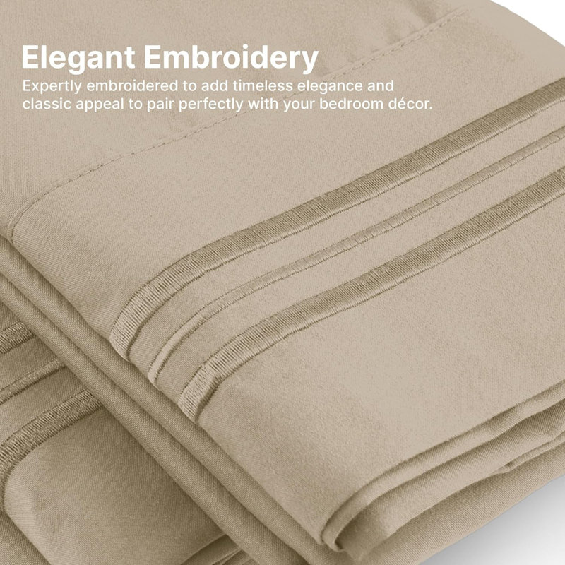 Queen Wheat Microfiber Deep Pocket Sheet Set