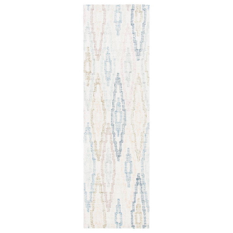 Prairie Grove Drive Hand Tufted Wool And Cotton With Latex Ikat Rug, Runner 2'3" x 8'