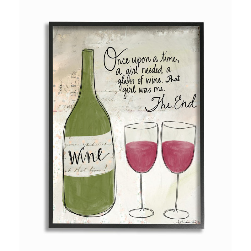 «Once Once a Wine», ensemble d'impression sur toile panoramique, H 14 po x l 11 po, Giclée encadrée noir minuit