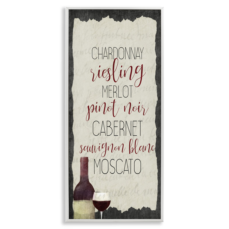 Art de giclée Country Kitchen Wine List par Kim Allen, H 30 po x l 13 po, Giclée encadrée blanc bord de mer