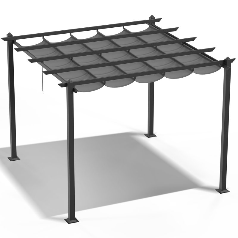 10 pi. L 10 pi. Pergola en métal avec auvent