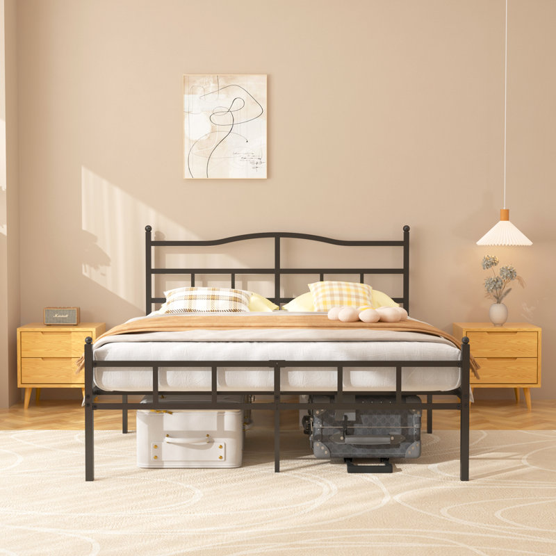 Metal Bed Frame With Headboard, King