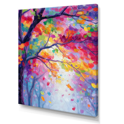 «Vibrant Tree of Life Forest», reproduction d'art sur toile rose