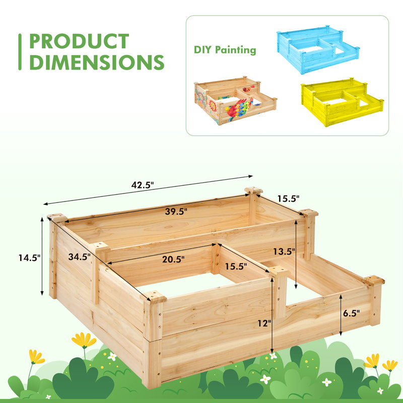 Aryabella Wood Raised Garden Bed