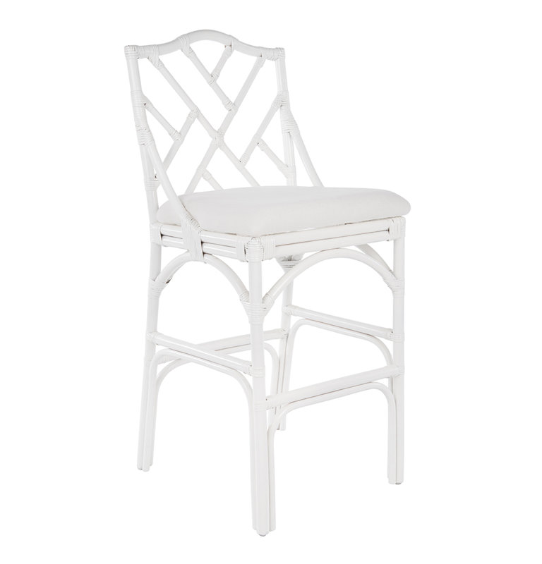 Tabouret de bar et de comptoir Alderson, Blanc, Tabouret de bar (avec siège à une hauteur de 31,