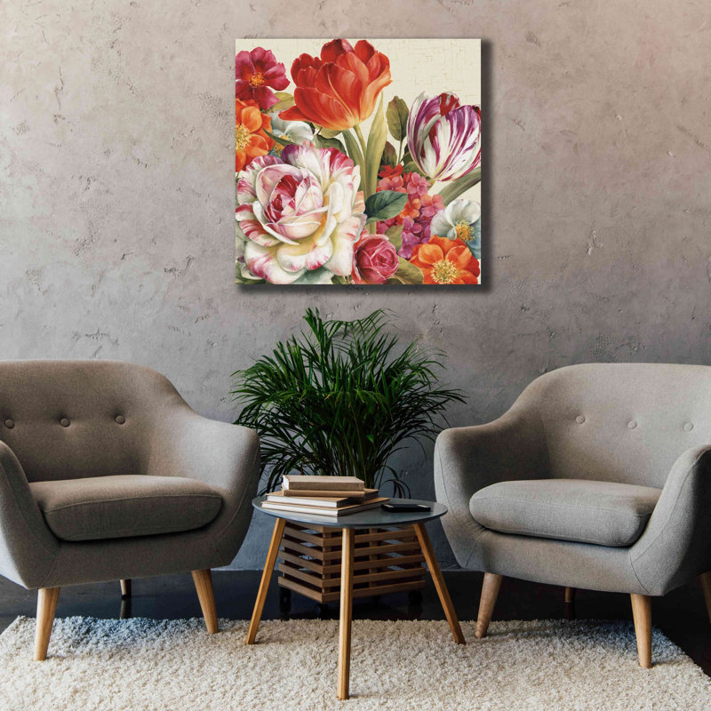 «Garden View Tossed» par Lisa Audit, art mural sur toile, H 37 po x l 37 po x P 1,5 po